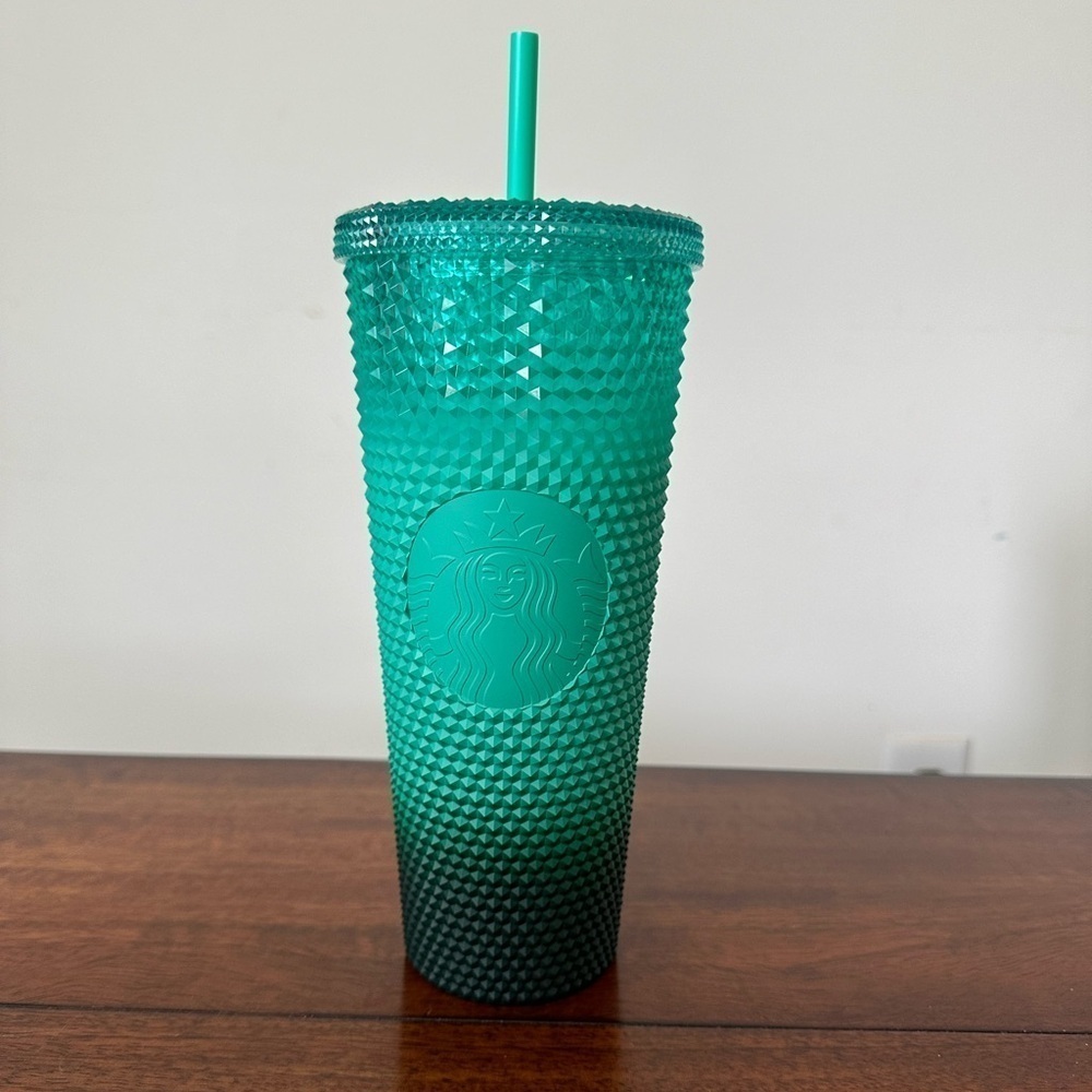 Starbucks 2022 Green Waxberry Ombre Gradient Studded 24oz Venti Tumbler